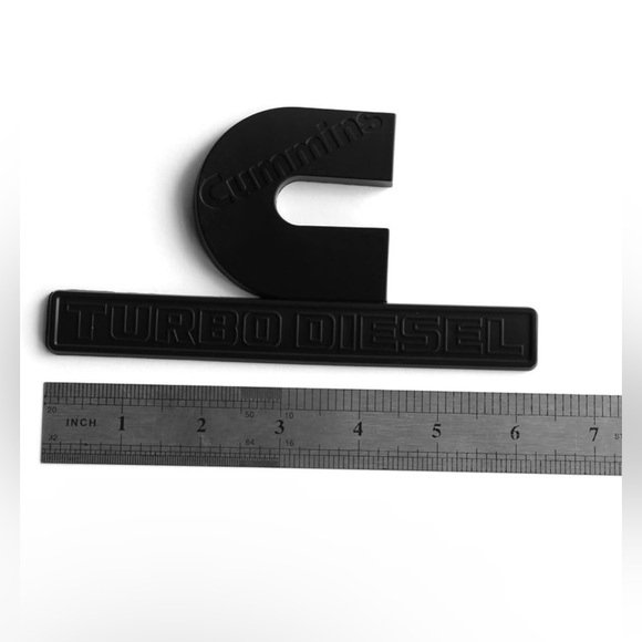 2Pcs Cummins Turbo Diesel Emblems 3D Decal Badges Replacement - Picture 5 of 6
